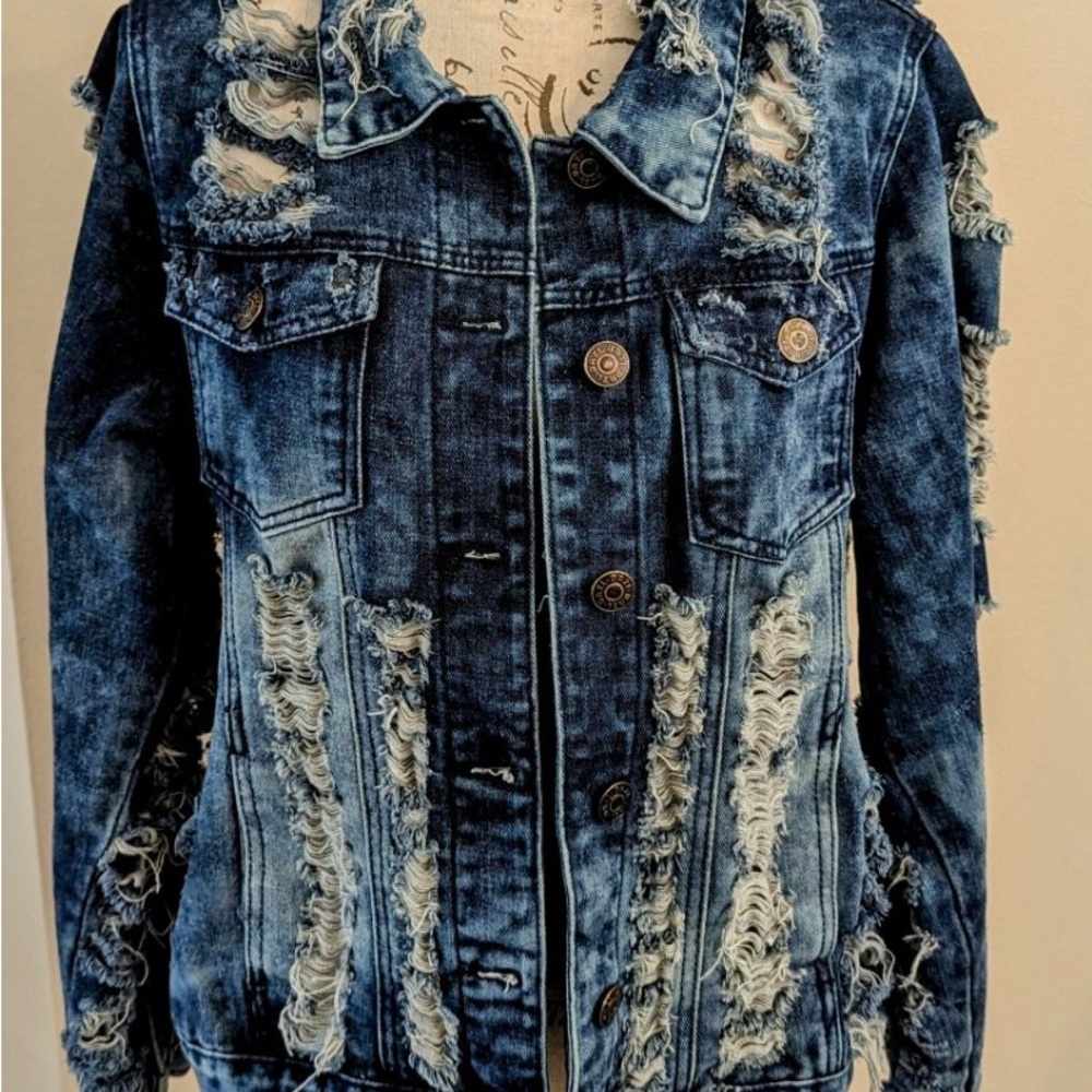 Dazl Size 2X Boy Bye Distressed Jean Jacket